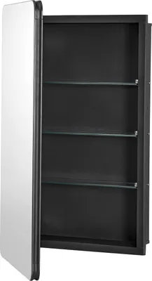 Obrázek produktu pro SucceBuy skříňka na léky - 40,6 x 61 cm, koupelnová zrcadlová skříňka s nastavitelnými policemi, hliníkový rám pro montáž na stěnu nebo instalaci