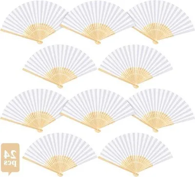 Produktbild von Papierwaaier Set 24 Stück weiß Dekoration