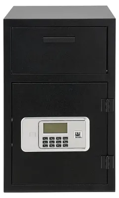 Produktbild von Gelddepot Tresor - Digitaler Safe - Elektronisches Tastenschloss - Einwurfschlitz - 0,037 m³ 35,2×35,2×55 cm - Wand-/Bodenmontage - Stahl - Schwarz
