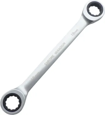 Produktbild von SW 18mm x 19mm Doppel-Ratschenringschlüssel Ratschenschlüssel Ratsche CRV Knarrenschlüssel 72 Zähne BOHRFUX