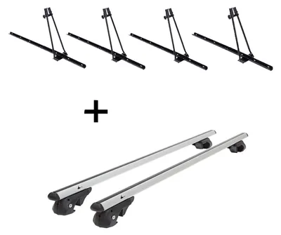 Produktbild von 4x Fahrradträger ORION + Dachträger VDP004 L kompatibel mit für Audi A6 Allroad 4B 99-05