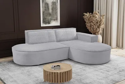 Image de Canapé d'angle design moderne en L Modena Soft gris clair ? droite