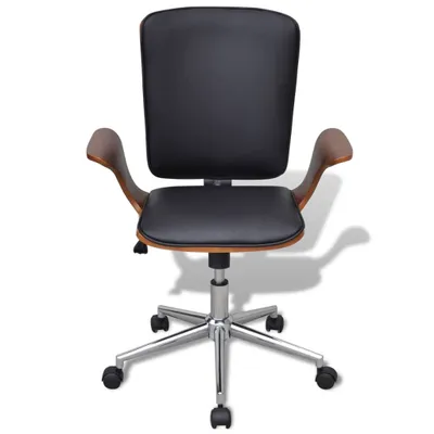 Immagine prodotto di Sedia da ufficio girevole in legno curvato con rivestimento in Pelle finta