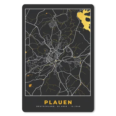 Produktbild von MuchoWow® Mauspad Mousepad Plauen - Stadtplan - Karte - Gold - Deutschland 18x27 cm - Mousepads - Maus Mat - Pad - Mausunterlage
