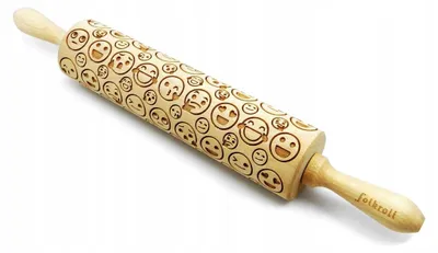 Produktbild von Folkroll Teigrolle mit Motiv 43 cm Holz