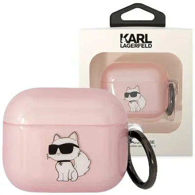 Produktbild von Karl Lagerfeld Kla3Hnchtcp Etui Für Airpods 3 Hülle - Rosa Ikonischen Choupette