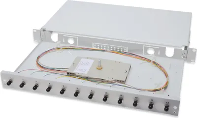 Produktbild von DIGITUS LWL Spleißbox 1HE bestückt 6x LC DX OM4 grau