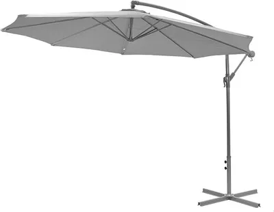 Imagen del producto de Silecomplaza, parasol para terraza, modelo Alu Sonnenschirm, con protección UV+50, de 300 cm de diámetro, color gris