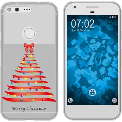 Produktbild von PhoneNatic Case kompatibel mit Google Pixel XL Silikon-Hülle X Mas Weihnachten Weihnachtsbaum M1