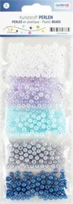 Produktbild von Wachsperlen-Set 6 mm blautöne 500 Stück
