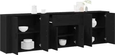 Produktbild von vidaXL Sideboard Schwarz Eichen-Optik 240 x 33 x 70 cm Holzwerkstoff