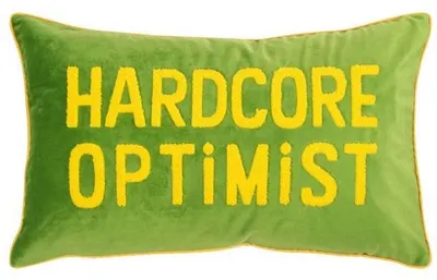 Produktbild von pad Kissenhülle Letters Hardcore Optimist Gelb (30x50cm)
