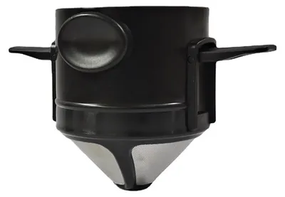Produktbild von Faltbarer, tragbarer Kaffeetropfer zum Übergießen, wiederverwendbarer, doppelschichtiger Netzfilter, Schwarz