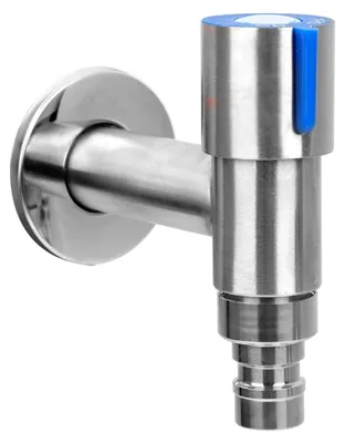 Produktbild von Edelstahl-Wasserhahn für Waschmaschinen und Badezimmer, Wandmontage, Langlebig, G1/2