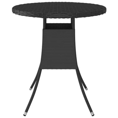 Image de vidaXL Table de jardin noire 70x70x73 cm Poly rotin
