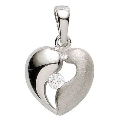 Produktbild von Basic Silber 21.1183S Damen Anhänger Herz Silber Zirkonia weiß