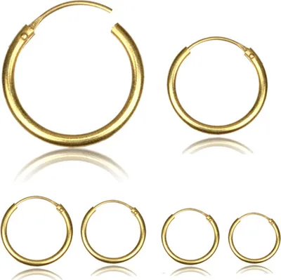 Produktbild von viva-adorno 75mm Ø Creolen Damen Ohrringe Messing gold verschiedene Größen XXL groß 25 - 75mm CE17