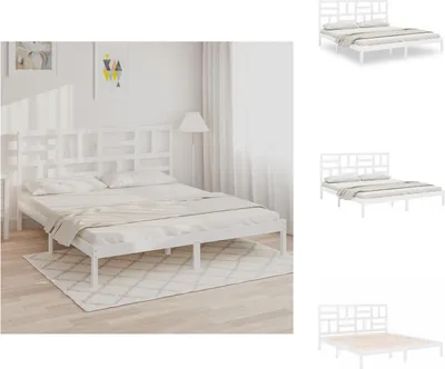 Produktbild von vidaXL Massivholzbett Weiß 200x200 cm -  Betten & Bettgestelle