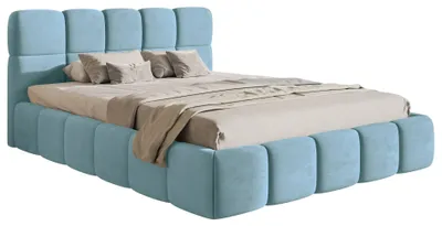 Image de Selsey Cloudy – Lit rembourré 120 x 200 cm, velours bleu clair