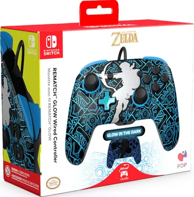Produktbild von PDP Rematch: Sheikah Shoot, Gamepad, Nintendo Switch, Nintendo Switch Lite, Nintendo Switch OLED, D-Pad, Home button, Analog / Digital, Kabelgebunden, USB