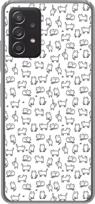 Produktbild von MuchoWow® Handyhülle Schutzhülle Hülle für Telefoonhoesje Samsung galaxy a73 Mädchen - Katze - Muster - Mädchen - Kinder - Kinder Silikon Softcase Handy Hülle - Handyhülle