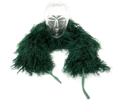 Produktbild von Tibet Lammfell Boa Schal JAY24 Dunkelgrün 10x140cm