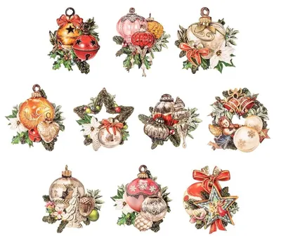 3D-Weihnachtsbaum-Anhänger, 8-11 cm, 10 Stück