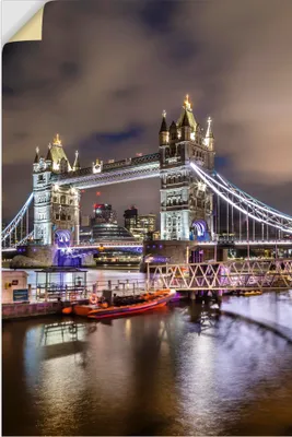 Produktbild von ARTland Wandbild, selbstklebend LONDON Tower Bridge im Abendlicht Größe: 60x90 cm