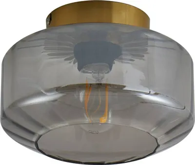 Produktbild von Lindby Deckenleuchte Hildur, rauchgrau, Glas, Ø 22 cm