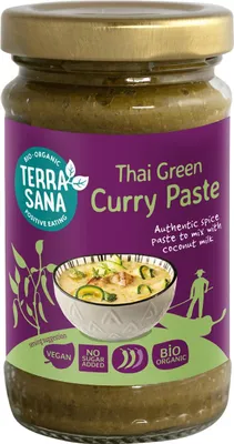 PASTA TAJSKA ZIELONE CURRY BIO 120 g - TERRASANA