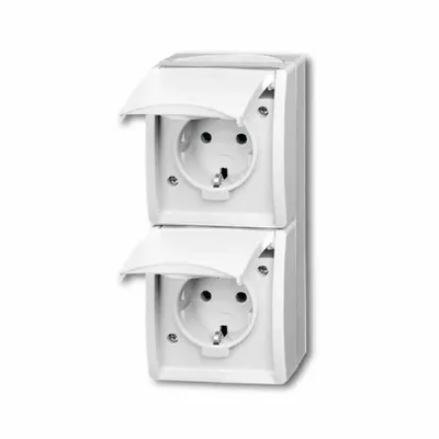 Produktbild von BJ APWG ocean AP Schuko 20-02EW-54 2fach alpinweiss senkrecht