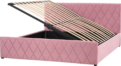 Produktbild von BELIANI Bett Rosa Samtstoff mit Lattenrost 180 x 200 cm Kopfteil Bettkasten Hochklappbar Modern Glamourös Doppelbett Schlafzimmer Möbel Ausstattung