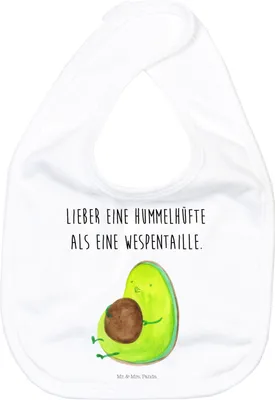 Produktbild von Mr. & Mrs. Panda Lätzchen Avocado Pfeifen - Weiß - Geschenk, Spucklätzchen, Für Babys, Sabberlätzchen, Abnehmen, Gesund, Sabber, Schlabberlatz, Ernährung, Diät