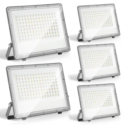 Obrázek produktu pro Peviasot LED reflektor pro venkovní použití, 100W, IP65, LED světlomet z hliníku, vhodný pro venkovní použití a průmysl, studená bílá barva (6000K), sada 5 kusů