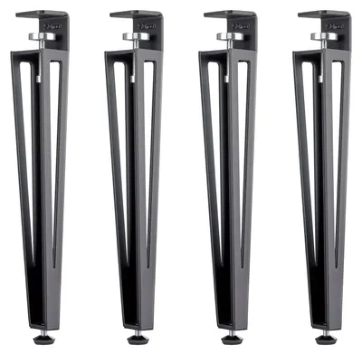 Produktbild von SOTECH Tischbein F-Form 464 mm – 60 x 70 mm, Stahl lackiert, schwarz, mit Klemmschraube (4er Set)