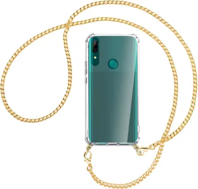 Produktbild von Handykette Backcover-Schutzhülle mit Band (Metall goldfarben) für Huawei P Smart Z - goldfarbene Kette
