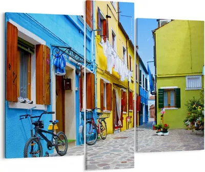 Produktbild von Bild auf Leinwand - Leinwandbild - Sonne Tag Fahrrad Straße - 95x80cm - Wand Bild - Wanddeko - Leinwanddruck - Bilder - Kunstdruck - Wanddekoration - Leinwand bilder - Wandkunst - CB95x80-2614