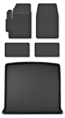 Zdjęcie produktu dla Dywaniki gumowe + mata bagażnika do Renault Espace III 1996-2002 (standardowy bagażnik) – czarne, dobierane – Wielganizator Semi-Universal
