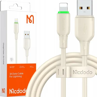 Produktbild von MCDODO Ladegerät USB Blitz Schnelles Ladekabel für iPhone, 1M, Geführt, Beige