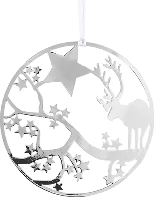 Produktbild von Silberner Hirsch Metallanhänger - Pluto Design