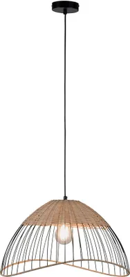 Produktbild von Hängeleuchte, Käfig schwarz, Holz, Rattan, D 48 cm