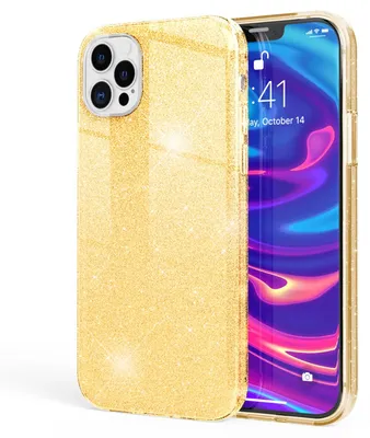Obrázok produktu pre NALIA trblietavé puzdro na mobilný telefón pre iPhone 12 Pro Max, trblietavý kryt Bumper Gold