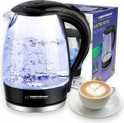 Image de Bouilloire Électrique Sans Fil 1,7 L 2200 W Noire En Verre