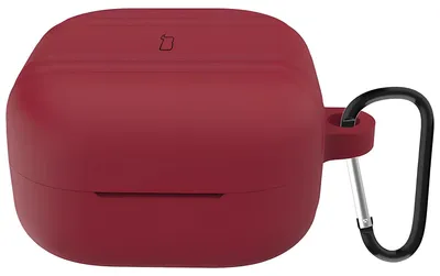 Produktbild von Silikonhülle mit Karabiner für Galaxy Buds 4 / 4 Pro, Bizon Case Headphone Silicone, Burgunderrot