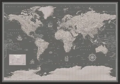 Produktbild von Political World - Weltgraue Wandkarte auf Klemmsockel, englische Version, 1:42 000 000