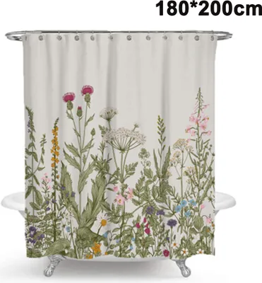 Produktbild von Duschvorhänge Duschvorhang Anti-Schimmel, Anti-Bakteriell, Waschbar Badewanne Vorhang Polyester Stoff mit 12 Duschvorhangringen