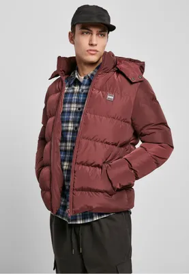 Image de Urban Classics - HOODED PUFFER Winterjacke cerise - L