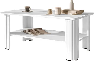 Produktbild von MIRJAN24 Couchtisch Rest mit Ablageboden, Wohnzimmer (Farbe: Weiß)