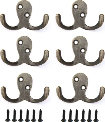 Produktbild von DanDiBo 6x Wandhaken Kleiderhaken 4,2 cm aus Metall Messing Haken Garderobenhaken