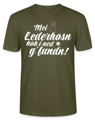 Produktbild von Spreadshirt Bayern Lederhose Ersatz Volksfest Trachtenshirt Uni Bio T-Shirt, XL, Khaki